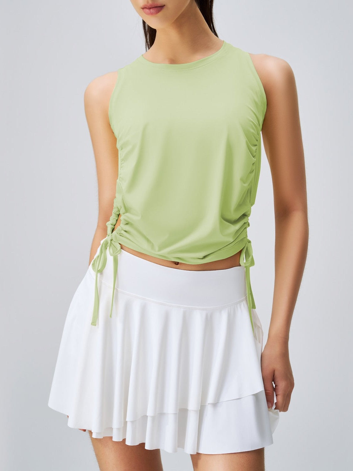 Guava Green Pure White Dress Pomegranate Green Pure White Skirt