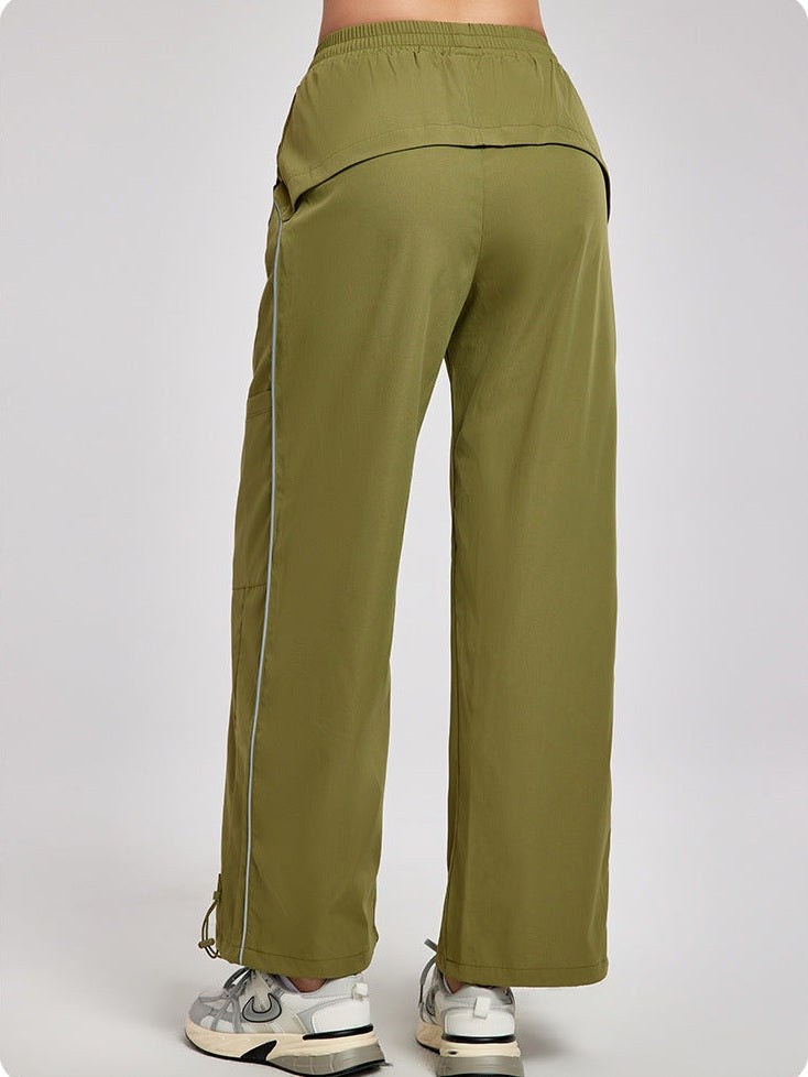 Reflective Stripe Wide Leg Pants