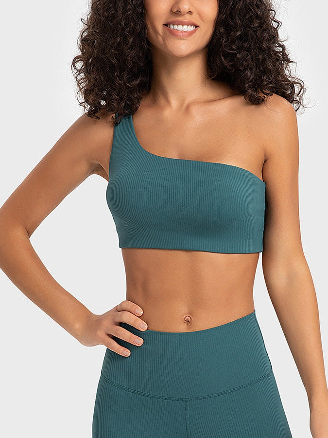 حمالة صدر رياضية مخططة بفتحة ضلعية