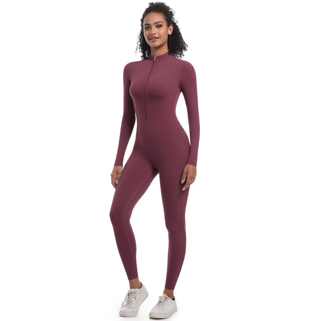 Zippered Yoga Jumpsuit