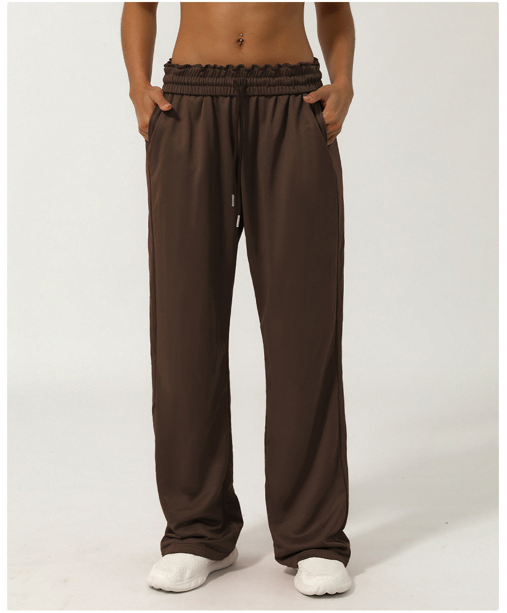 بنطال رياضي عالي الخصر مربوط حتى الكاحل