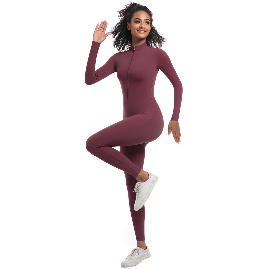 Zippered Yoga Jumpsuit