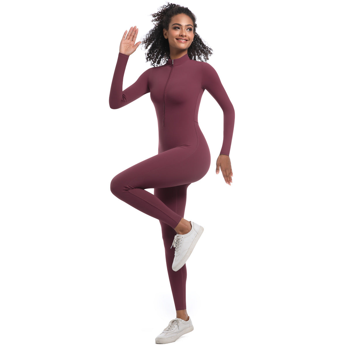 Zippered Yoga Jumpsuit