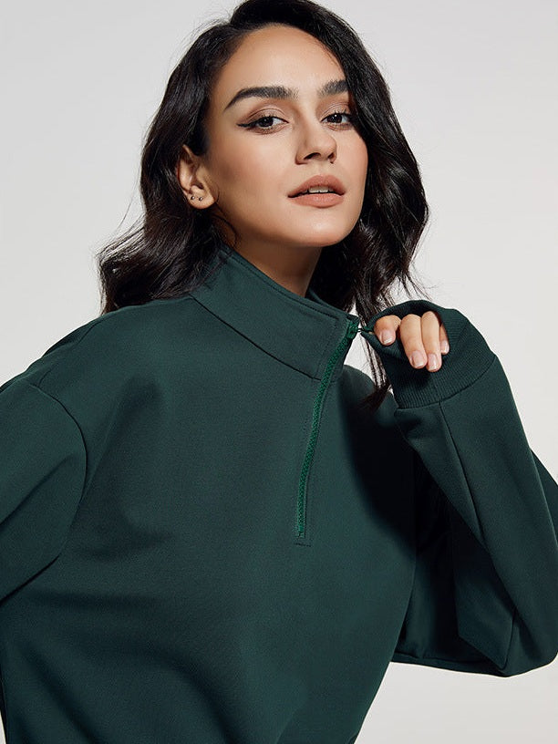 سترة بسحاب وياقة طويلة