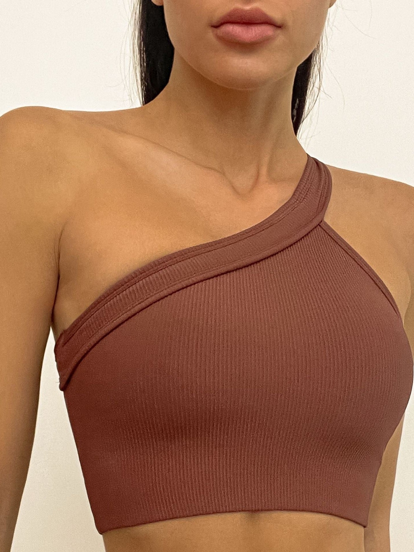 Cappuccino One-Shoulder Bra