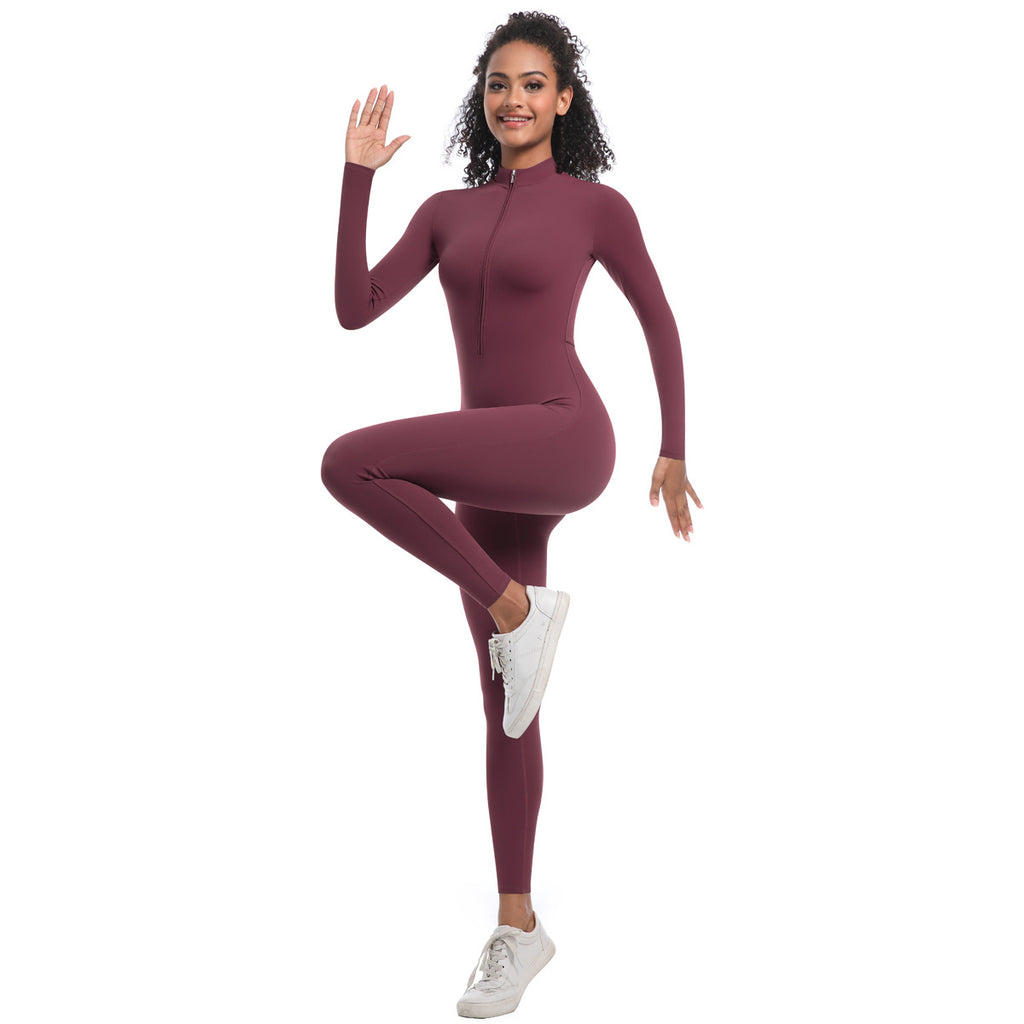 Zippered Yoga Jumpsuit