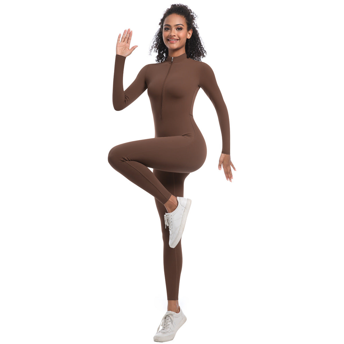 Zippered Yoga Jumpsuit