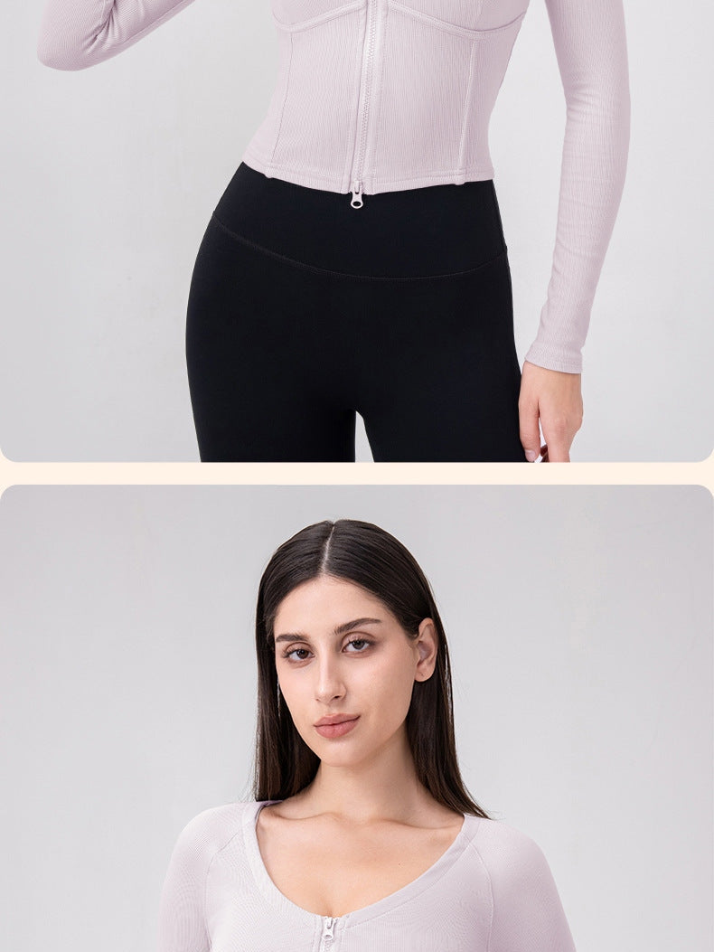 Zippered Corset Sports Top