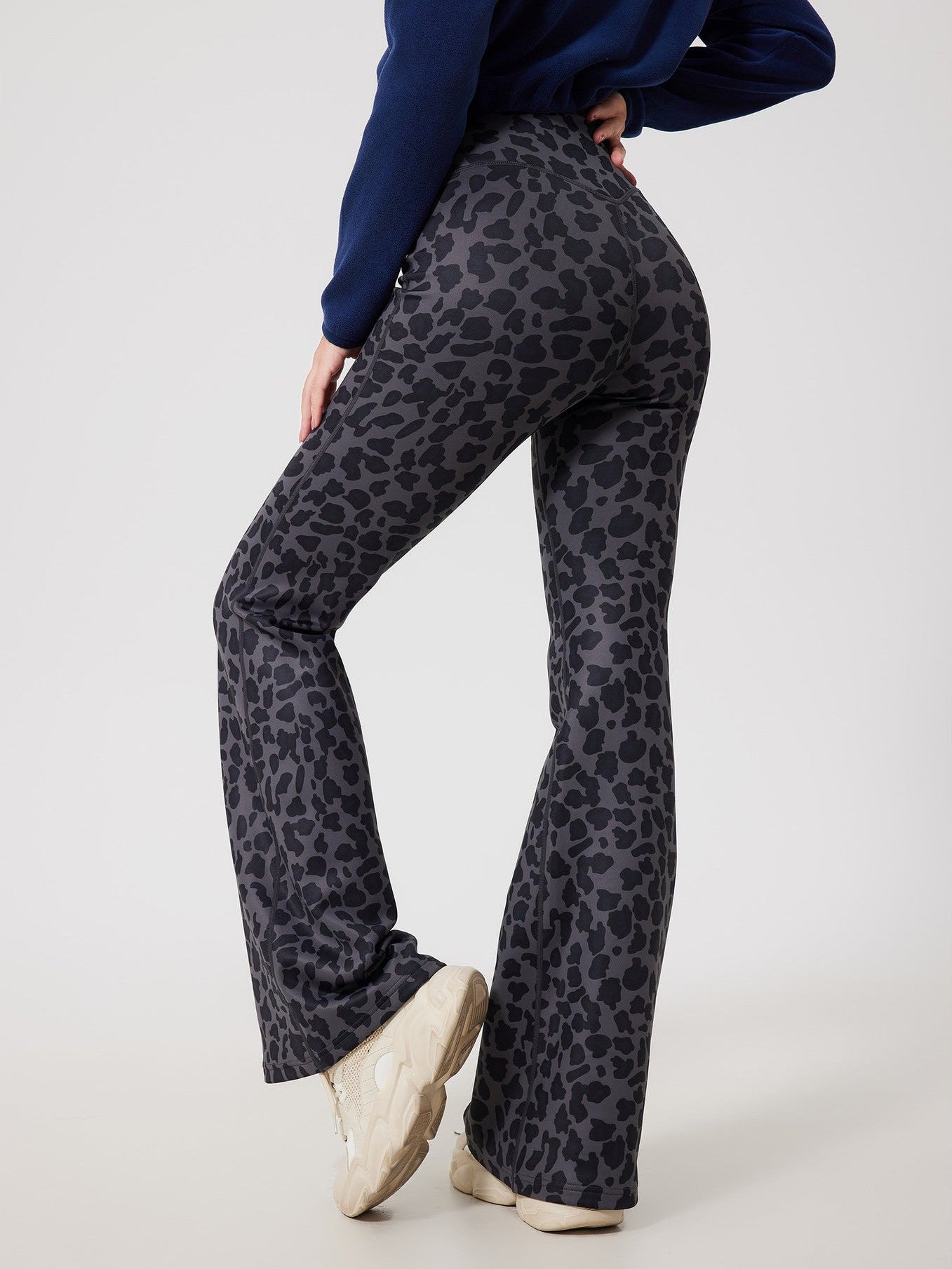 Leopard Print Bell-Bottom Yoga Pants