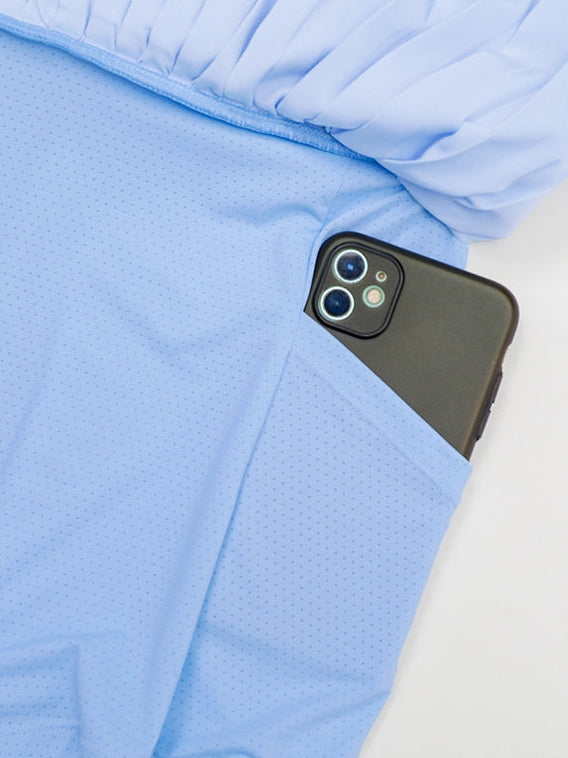 تنورة تنس مطوية بخصر مرتفع