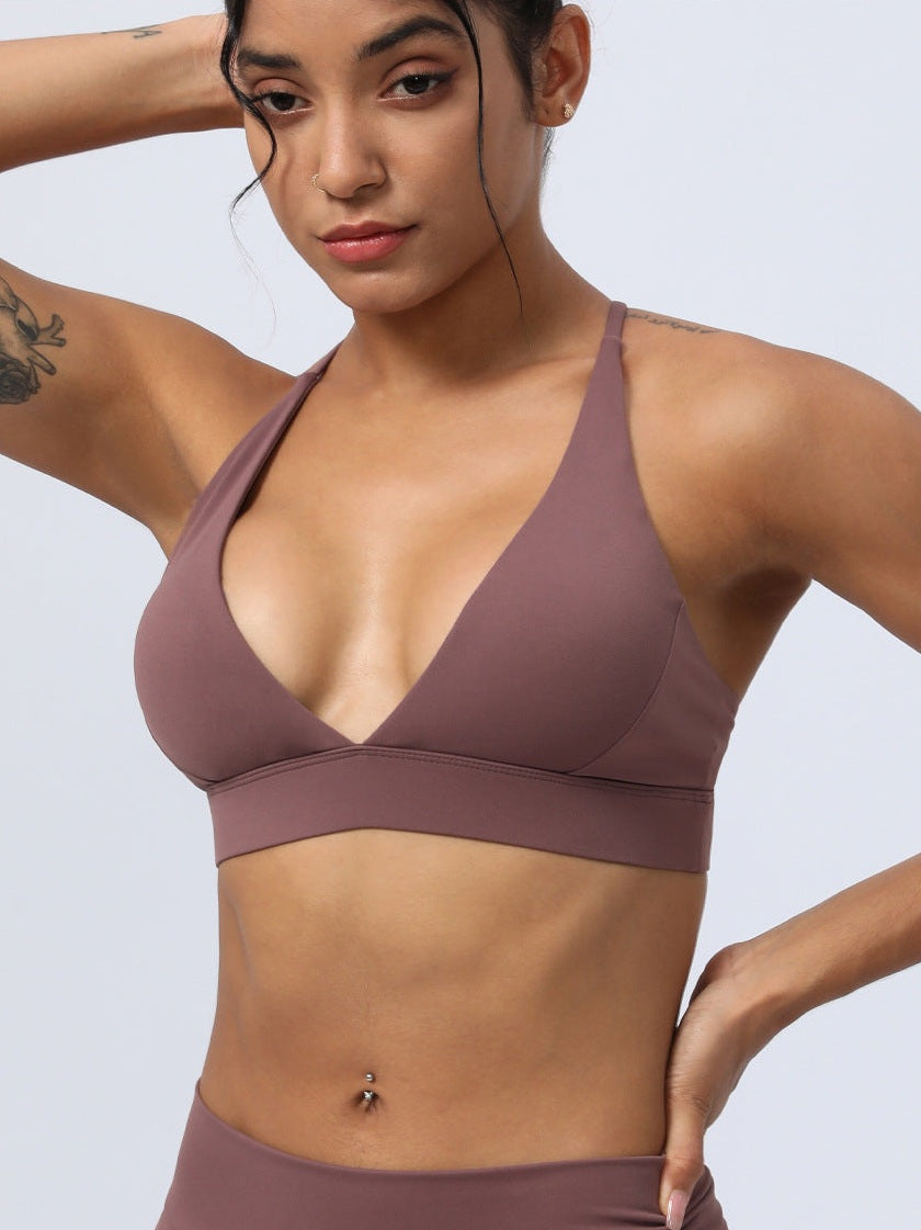 حمالة صدر رياضية متقاطعة بسلك سفلي