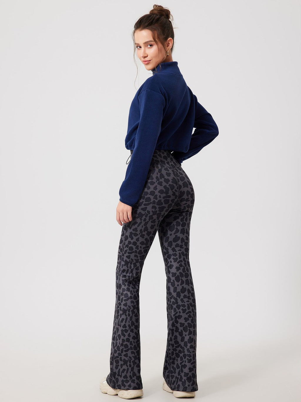 Leopard Print Bell-Bottom Yoga Pants