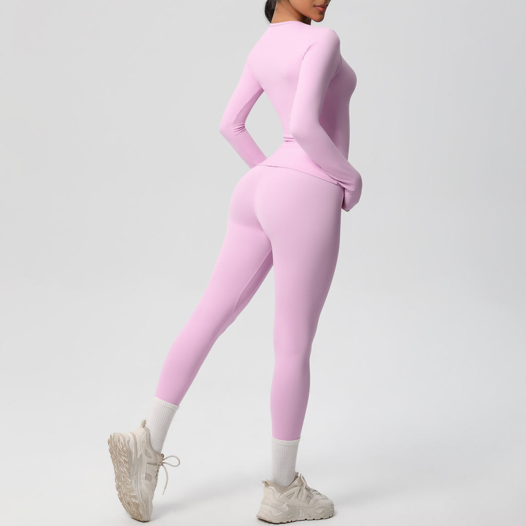 طقم يوغا بأكمام طويلة