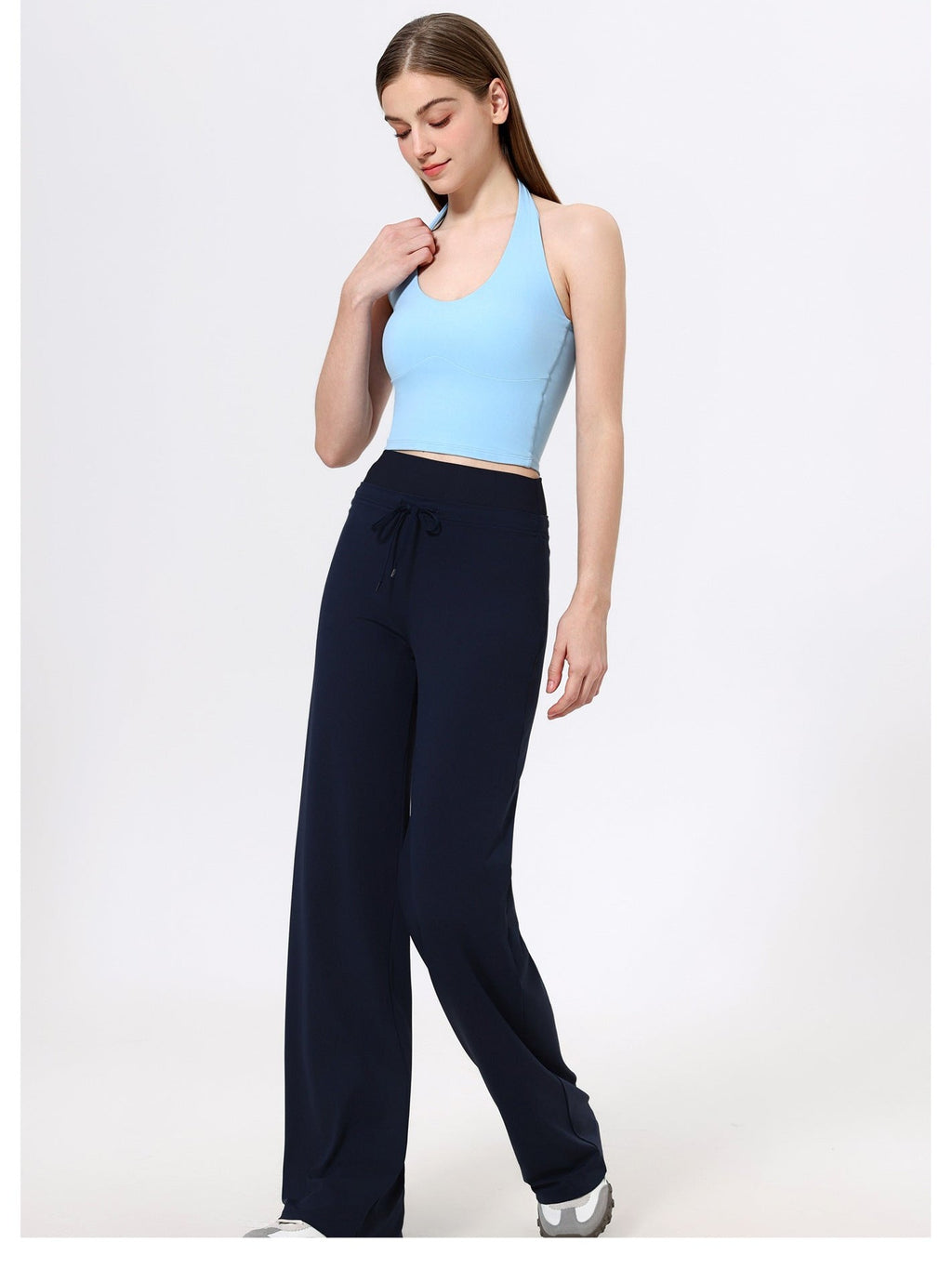 Neckholder-Yoga-Tanktop mit Schnürung