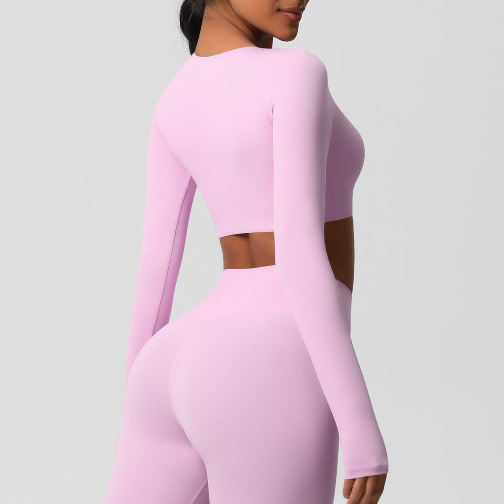 بلوزة شتوية بأكمام طويلة مع وسادة صدر