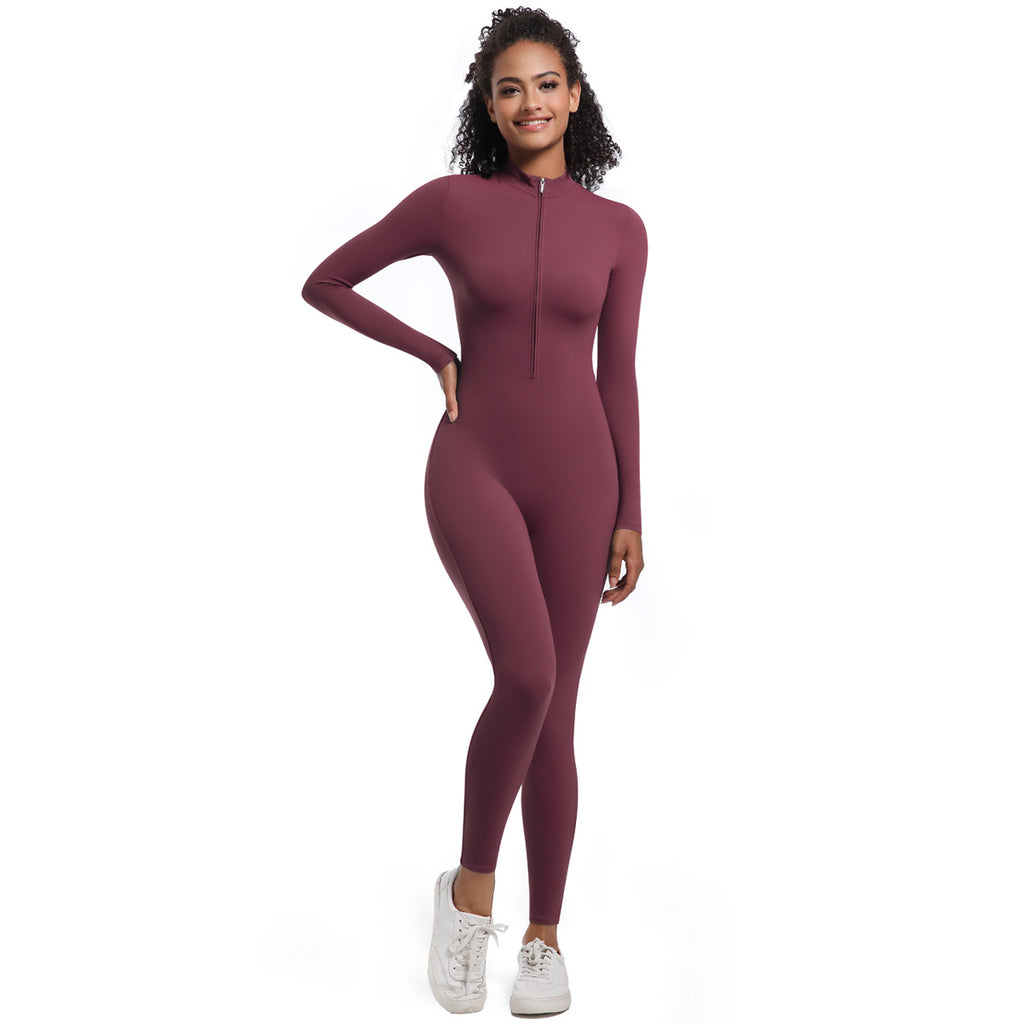 Zippered Yoga Jumpsuit