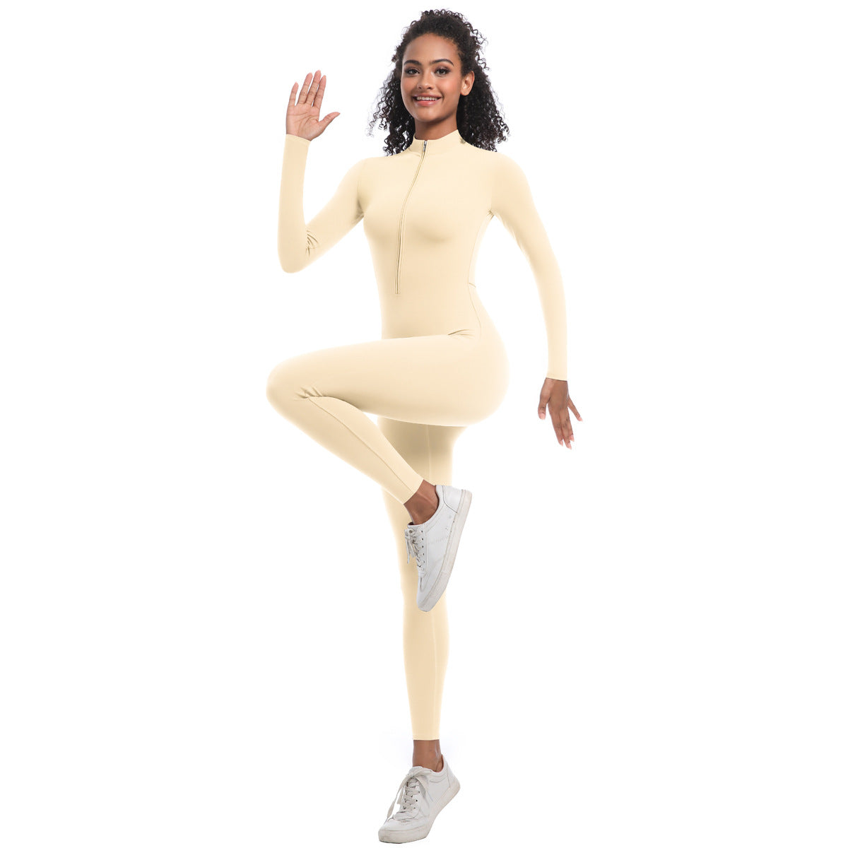 Zippered Yoga Jumpsuit