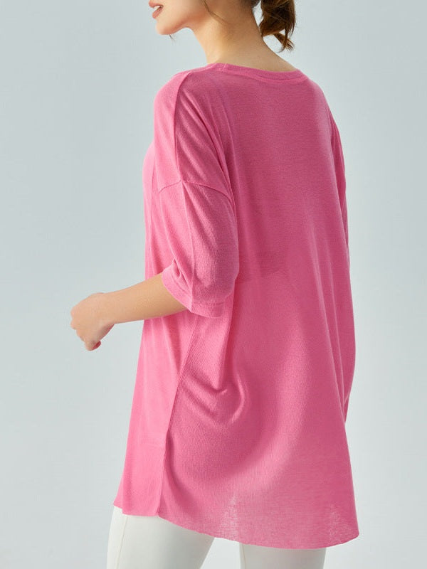 تي شيرت يوغا بفتحة جانبية