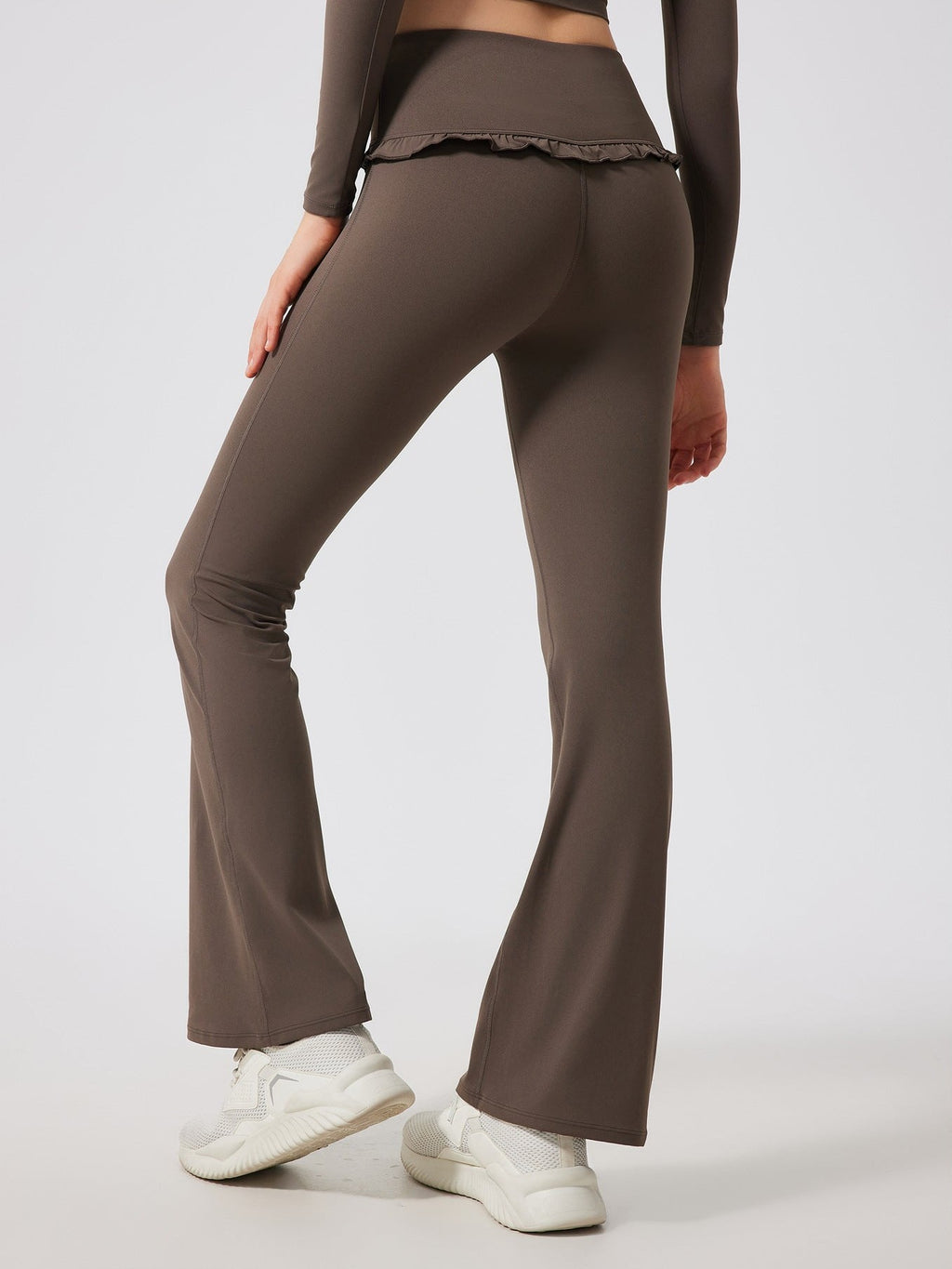 Ruffled High-Rise Yoga Pants