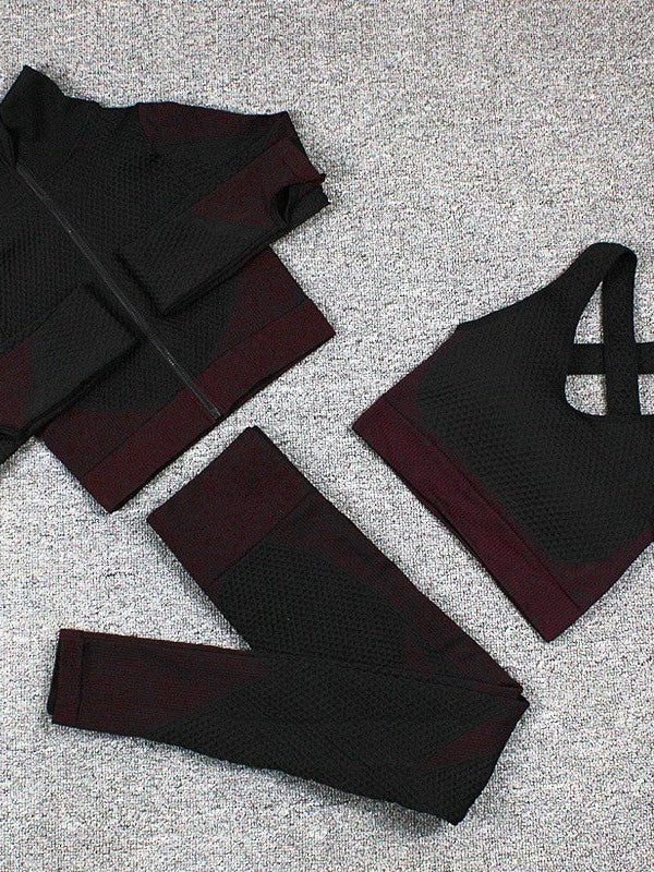 Purplish Red Yoga Suit