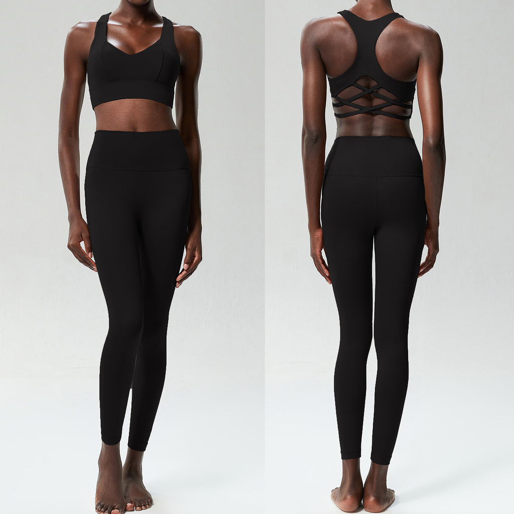 Lace-up Bra C350 Nude Feel Trousers Black