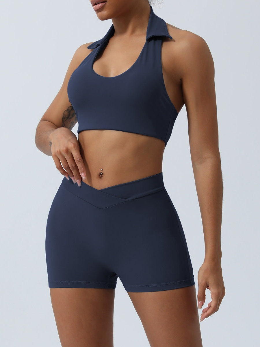 Purplish Blue Shorts Suit