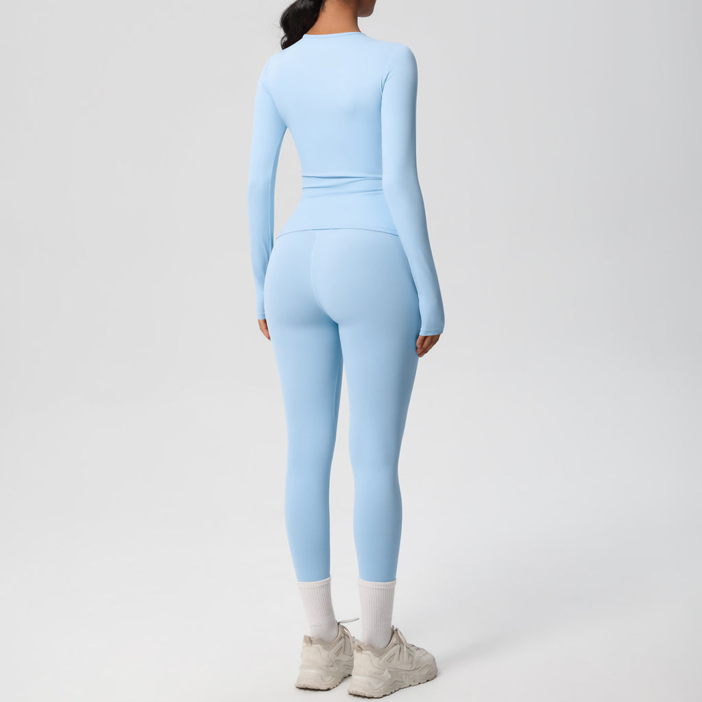 طقم يوغا بأكمام طويلة