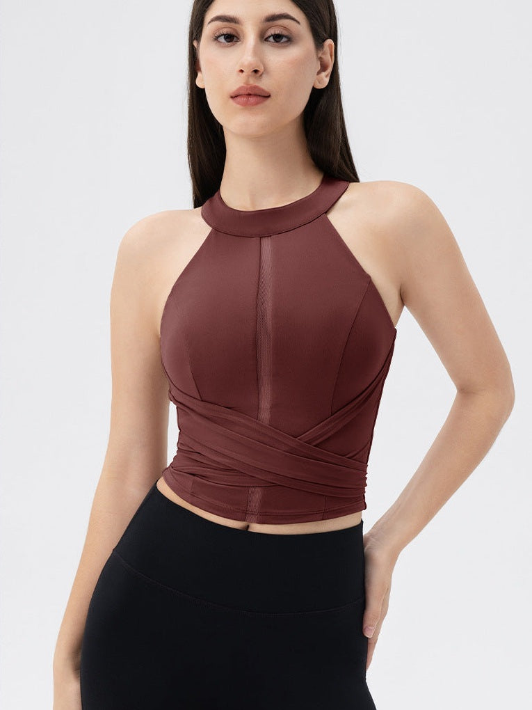 سترة يوغا مزودة بوسادة صدر برباط