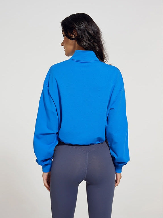 سترة بسحاب وياقة طويلة