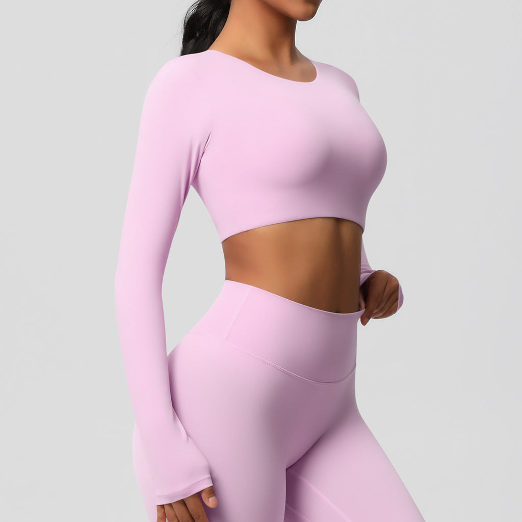 بلوزة شتوية بأكمام طويلة مع وسادة صدر