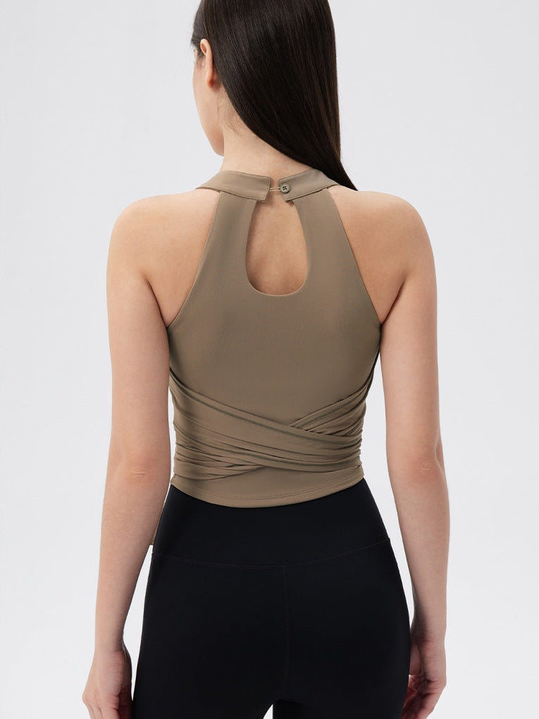 سترة يوغا مزودة بوسادة صدر برباط