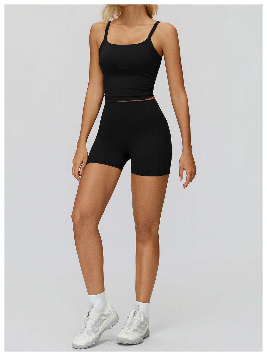 High-Waist Pleated Yoga Shorts