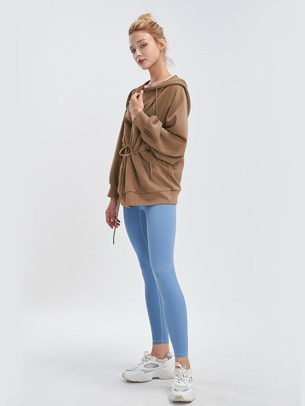 سترة بغطاء رأس وسحاب