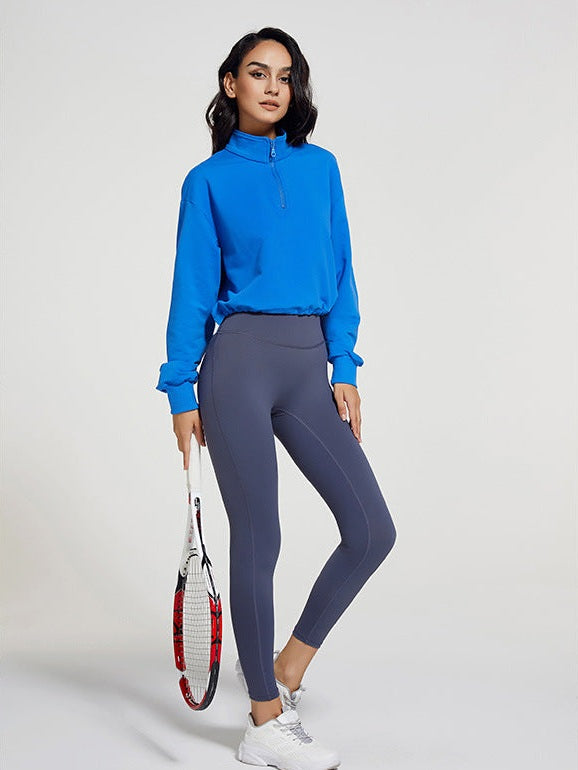 سترة بسحاب وياقة طويلة