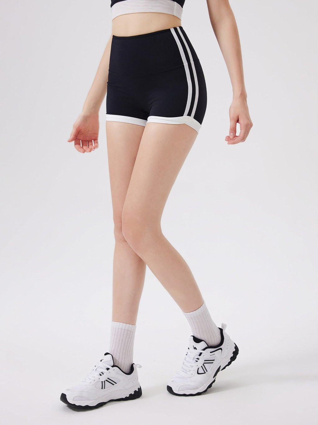 Stripe High-Waist Shorts
