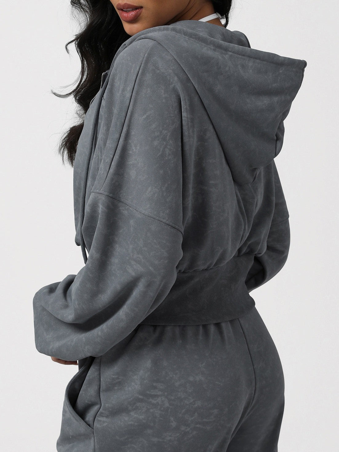 Cropped Zip Hoodie